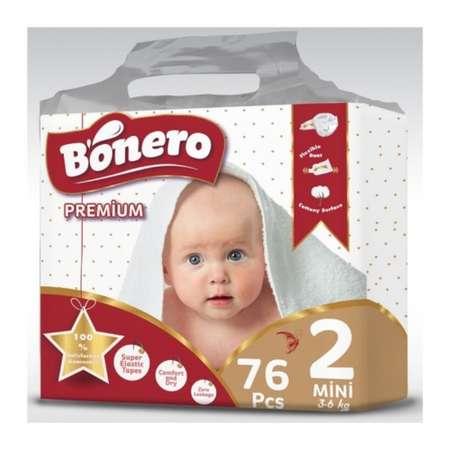 BONERO | Подгузники BONERO MINI 2 от 3 - до 6 кг 76 шт