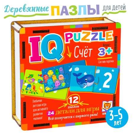 IQ Пазл деревянный Айрис ПРЕСС Счёт 24 элемента 3+