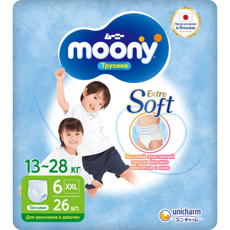 Подгузники-трусики Moony Extra Soft 6/XXL 13-25кг (13-28кг) 26шт