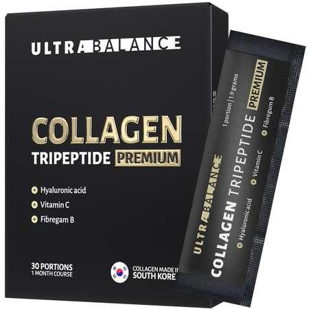 UltraBalance | Коллаген морской порошок UltraBalance низкомолекулярный Collagen Tripeptide БАД 30саше с витамином С и гиалуроновой кислотой