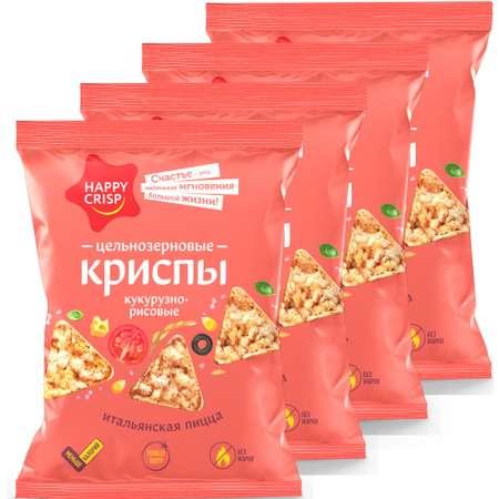 Happy Crisp | Чипсы Happy Crisp криспы цельнозерновые Итальянская пицца 4 шт по 50 г