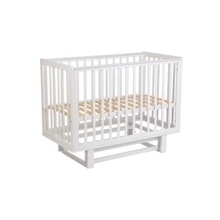 Детская кроватка Polini kids Simple 340 с маятником прямоугольная, продольный маятник (белый)