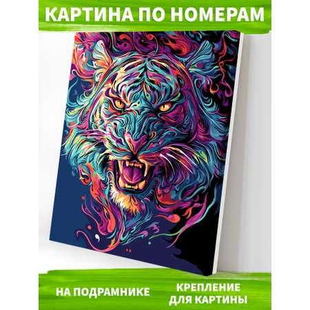 Картина по номерам Art on Canvas холст на деревянном подрамнике 40х50 см Дух тигра