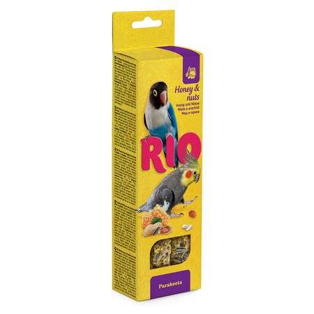 RIO | Лакомство для попугаев RIO средних Палочки с медом и орехами 2шт*75г