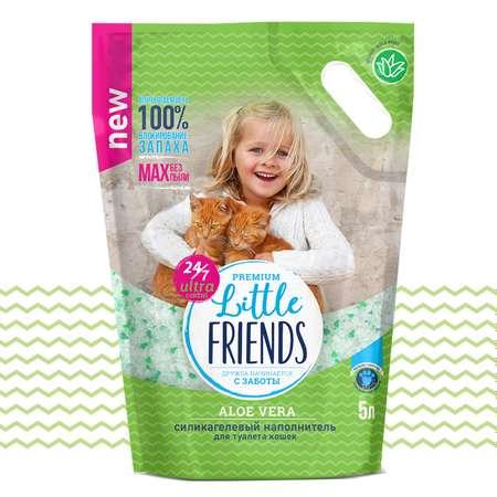 Наполнитель для кошек Little Friends Aloe Vera силикагелевый 5л