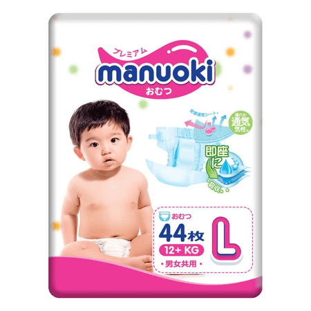 Manuoki | Подгузники Manuoki Ultrathin L 12+кг 44шт