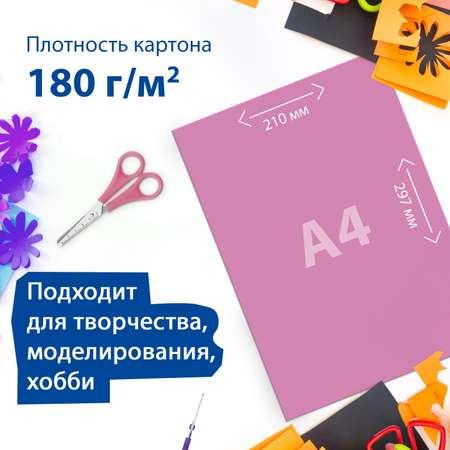 Картон цветной Brauberg А4 бархатный для творчества и оформления 20 листов 14 цветов 180г/м2