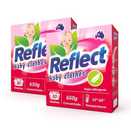 Стиральный порошок Reflect BABY Clothes ЭКО концентрат для детских вещей 0+ Комплект 2 шт. по 650 г 60 стирок