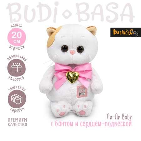 Мягкая игрушка BUDI BASA Ли-Ли Baby с бантом и сердцем-подвеской 20 см LB-132