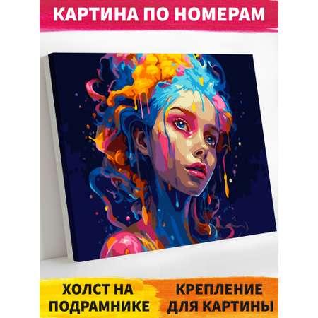 Картина по номерам Hobby Paint Холст на подрамнике 40х50 см Цветная девушка