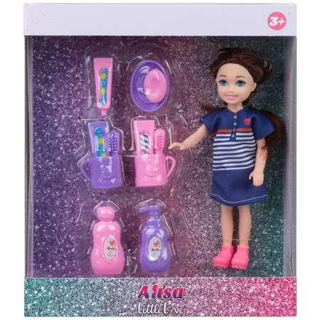 Кукла детская мини 15 см 1TOY Alisa Little Love Брюнетка с аксессуарами