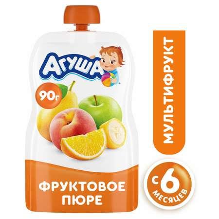 Агуша | Пюре Агуша мультифрукт 90г с 6месяцев