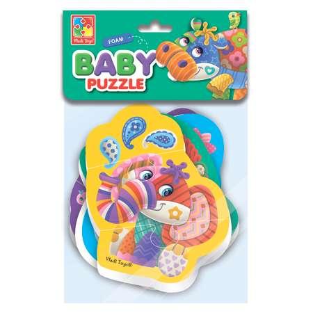 Пазлы Vladi Toys мягкие Baby Puzzle Чудо зоопарк 4 картинки 12 элементов