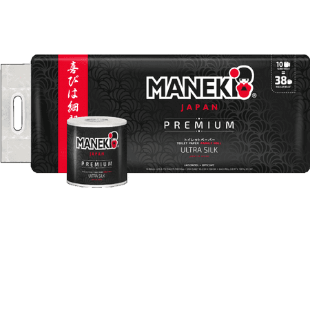 Maneki | Туалетная бумага Maneki Black_White 3 слоя 30 м гладкая с ароматом жасмина 10 рулонов