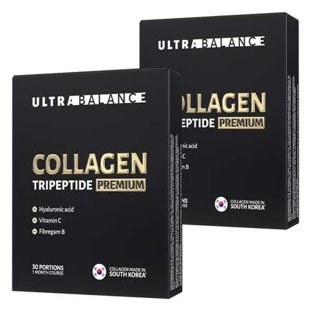 UltraBalance | Коллаген морской порошок UltraBalance низкомолекулярный Collagen Tripeptide БАД 60 саше с витамином С и гиалуроновой кислотой