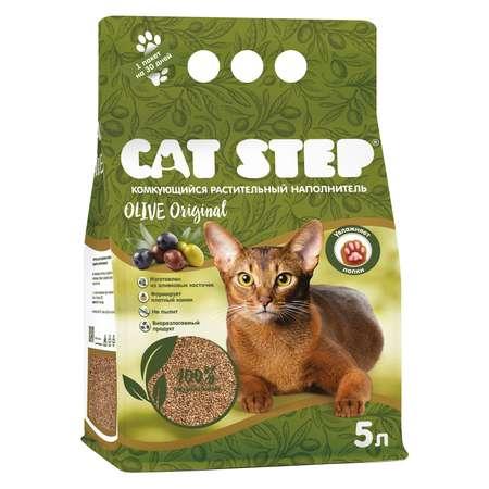 Cat Step | Наполнитель для кошек Cat Step Olive Original комкующийся растительный 5л