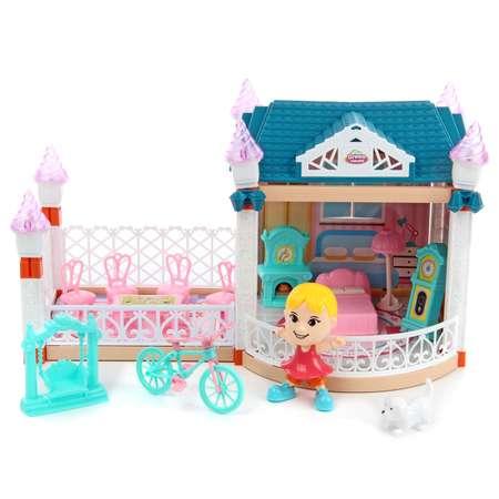 Кукольный домик Veld Co с мебелью куклой питомцем светом и звуком рюкзачок