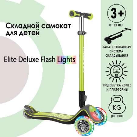 Самокат Globber ELITE DELUXE FLASH LIGHTS Зеленый