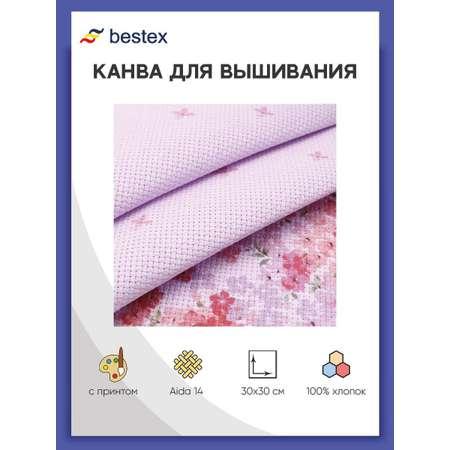 Канва Bestex для вышивания шитья и рукоделия дизайнерская 30*30 см Нежные цветочки