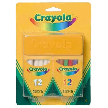 Мелки Crayola белые и цветные 24 шт