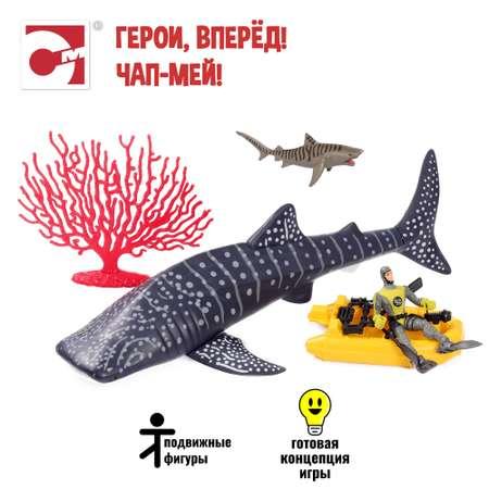 Chap Mei | Игровой набор Chap Mei Большая китовая акула 38 см и аквалангист