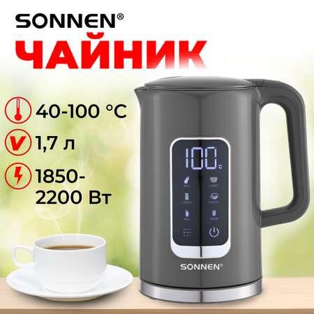 Чайник электрический Sonnen 1,7 л с терморегулятором и дисплеем