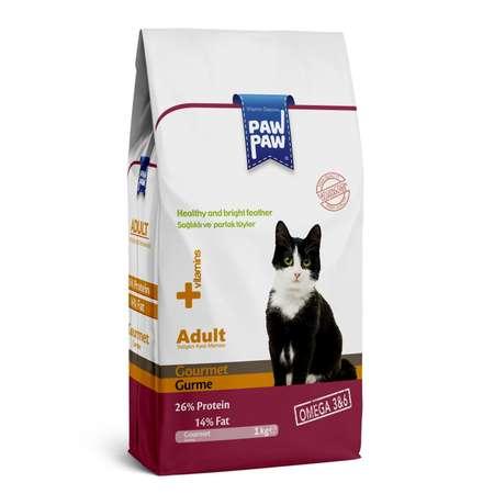 Корм для кошек Paw paw 1кг Adult Cat Food Gourmet сухой