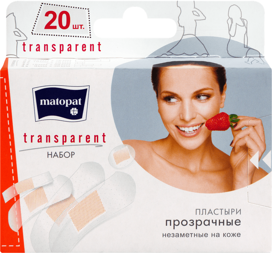 Пластыри MATOPAT Transparent, 20шт