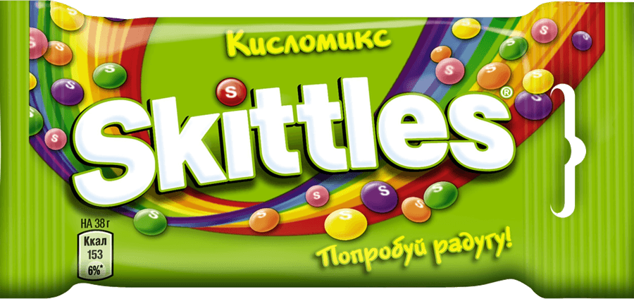 Драже SKITTLES Кисломикс в сахарной глазури со вкусом малины, ананаса, мандарина, вишни, яблока, 38г