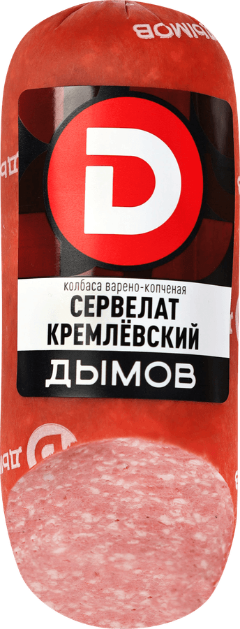 ДЫМОВ | Колбаса копчено-вареная ДЫМОВ Сервелат Кремлевский со срезом, 330г