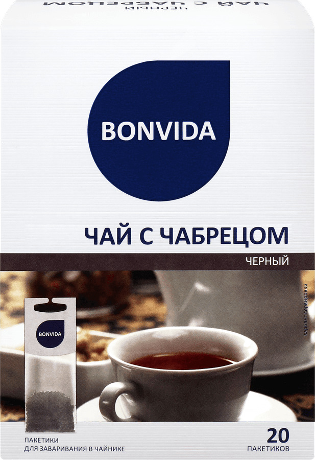 BONVIDA | Чай черный BONVIDA с чабрецом для заваривания в 
чайнике, 20пак