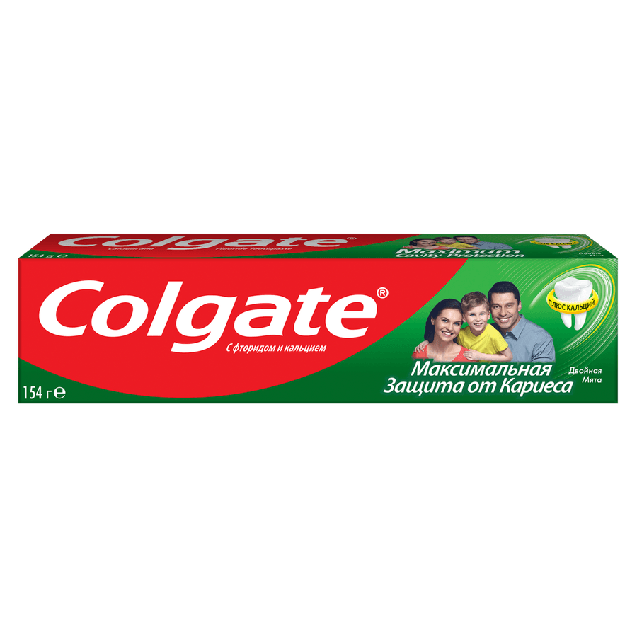 Зубная паста COLGATE Максимальная защита от кариеса Двойная мята с комплексом кальция и фторида и технологий Calcium-lock для укрепления ослабленной эмали, защиты от кариеса и свежего дыхания, 100мл