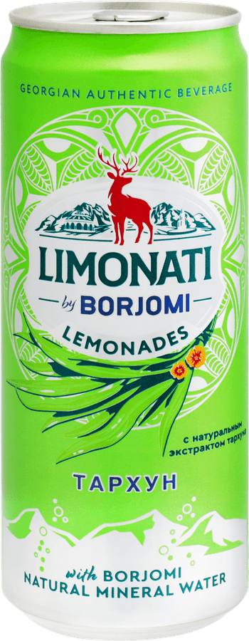 Напиток BORJOMI Лимонад со вкусом тархун газированный, 0.33л