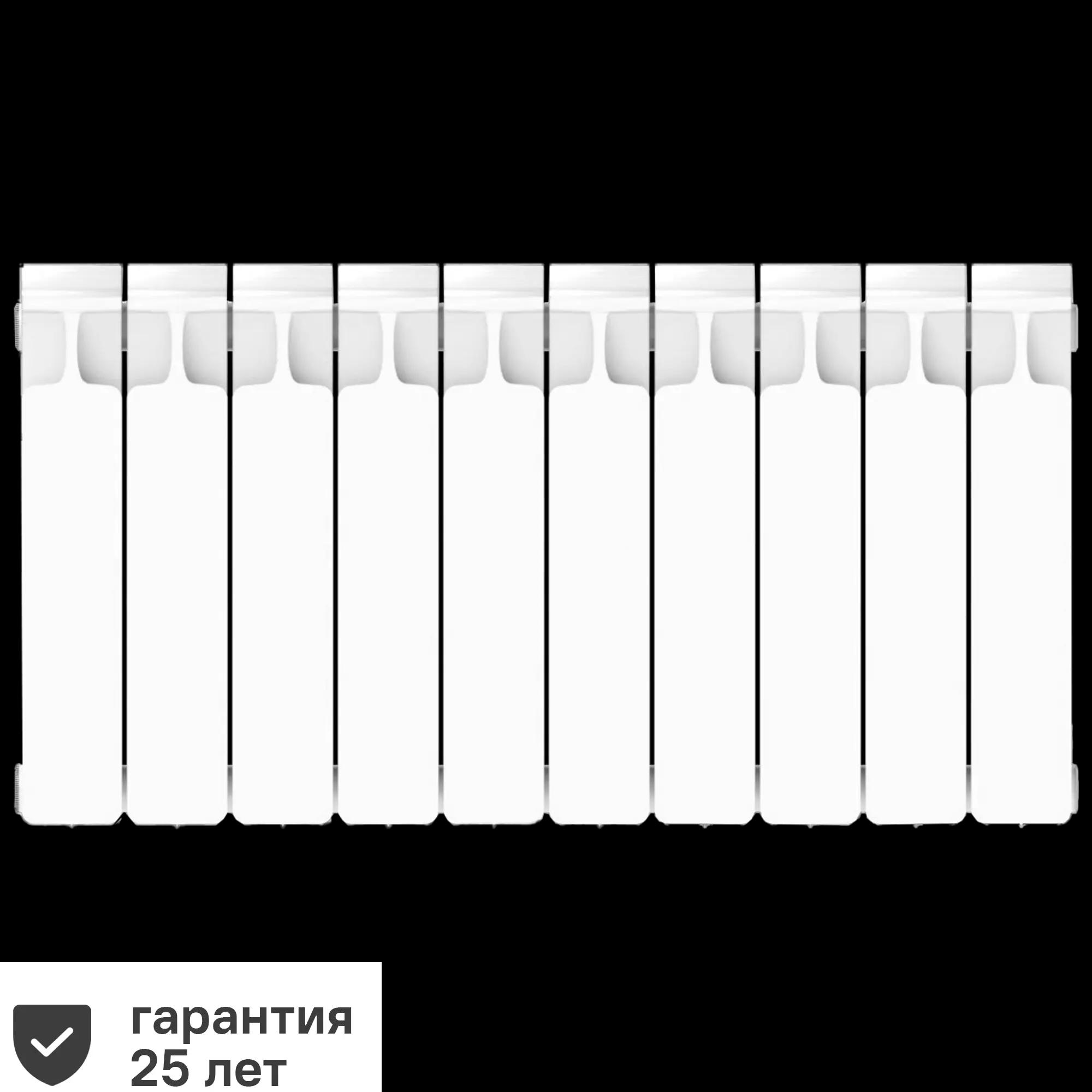 RIFAR | Радиатор секционный Rifar Monolit 350/100 10 секций боковое подключение биметалл белый