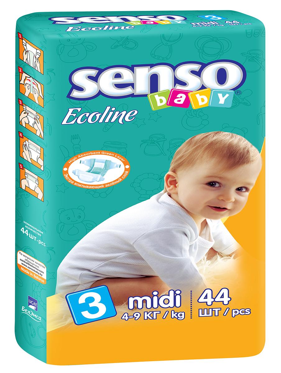 Senso Baby Ecoline Подгузники Midi 4-9 кг 44 шт