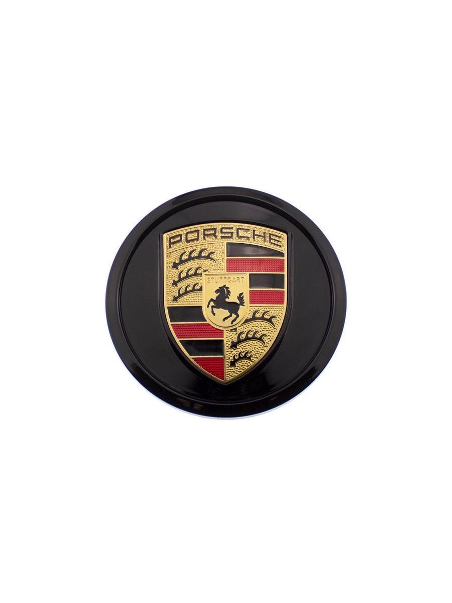 Колпачки заглушки на литые диски для Porsche Порше   цвет черный