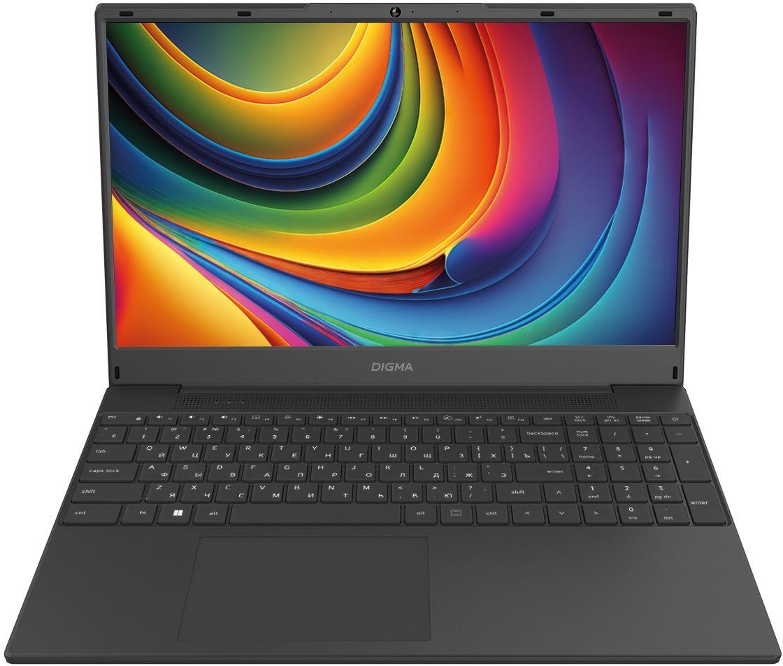 Digma EVE Ноутбук 15.6", AMD Ryzen 3 3200U, RAM 8 ГБ, SSD 256 ГБ, AMD Radeon Graphics, Windows Pro, (DN15R3-8CXW02), черный, Русская раскладка