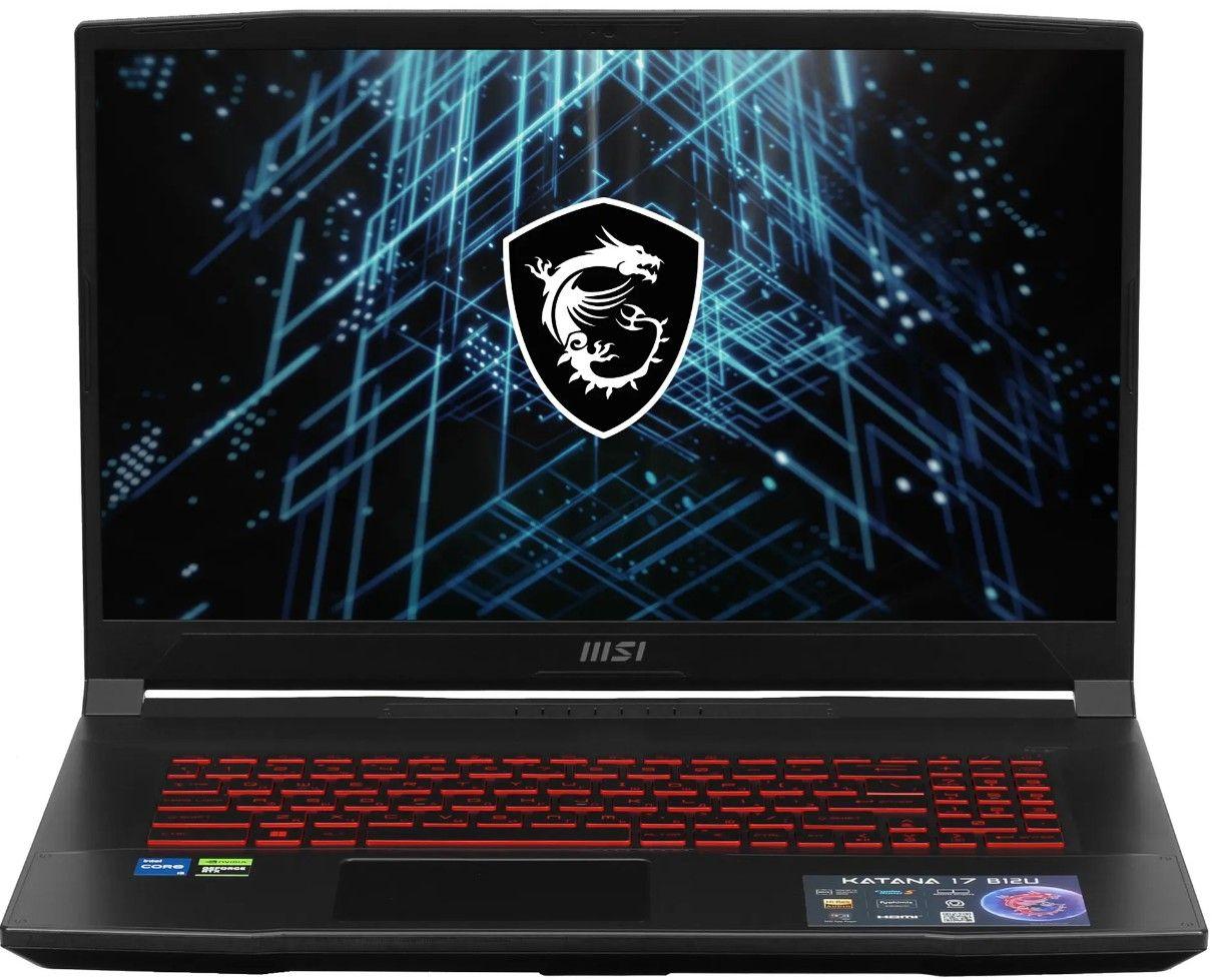 MSI GF76 Katana B12UCX-1005XRU черный 9S7-17L541-1005 Игровой ноутбук 17.3", Intel Core i5-12450H, RAM 8 ГБ, NVIDIA GeForce RTX 2050 (4 Гб), Без системы, черный, Русская раскладка