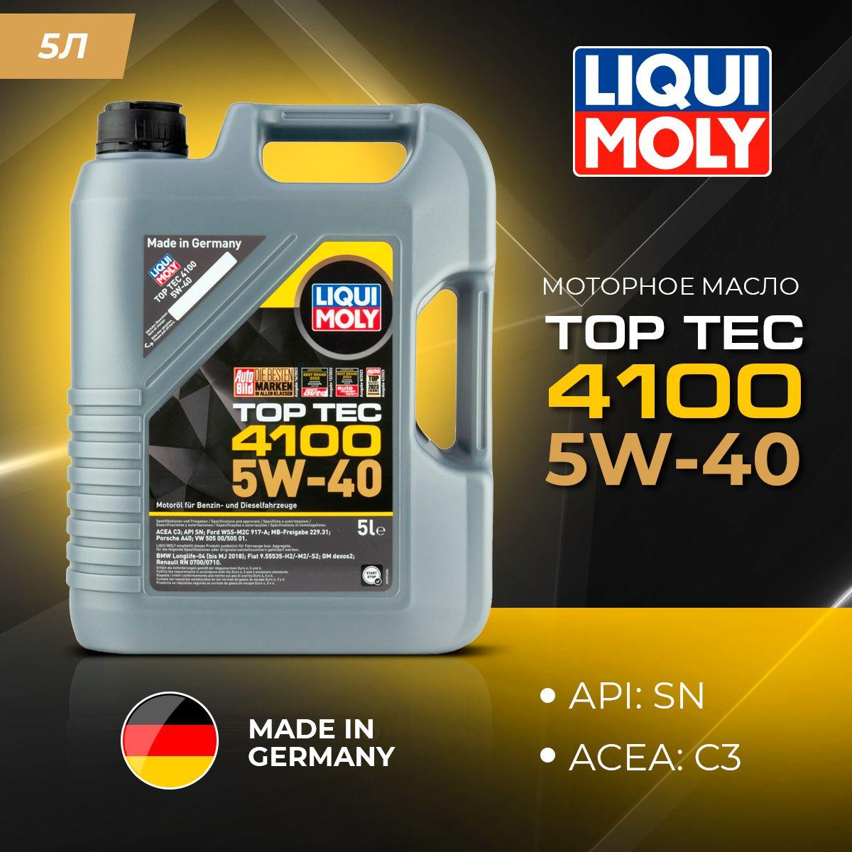 Liqui Moly TOP TEC 4100 5W-40 Масло моторное, НС-синтетическое, 5 л