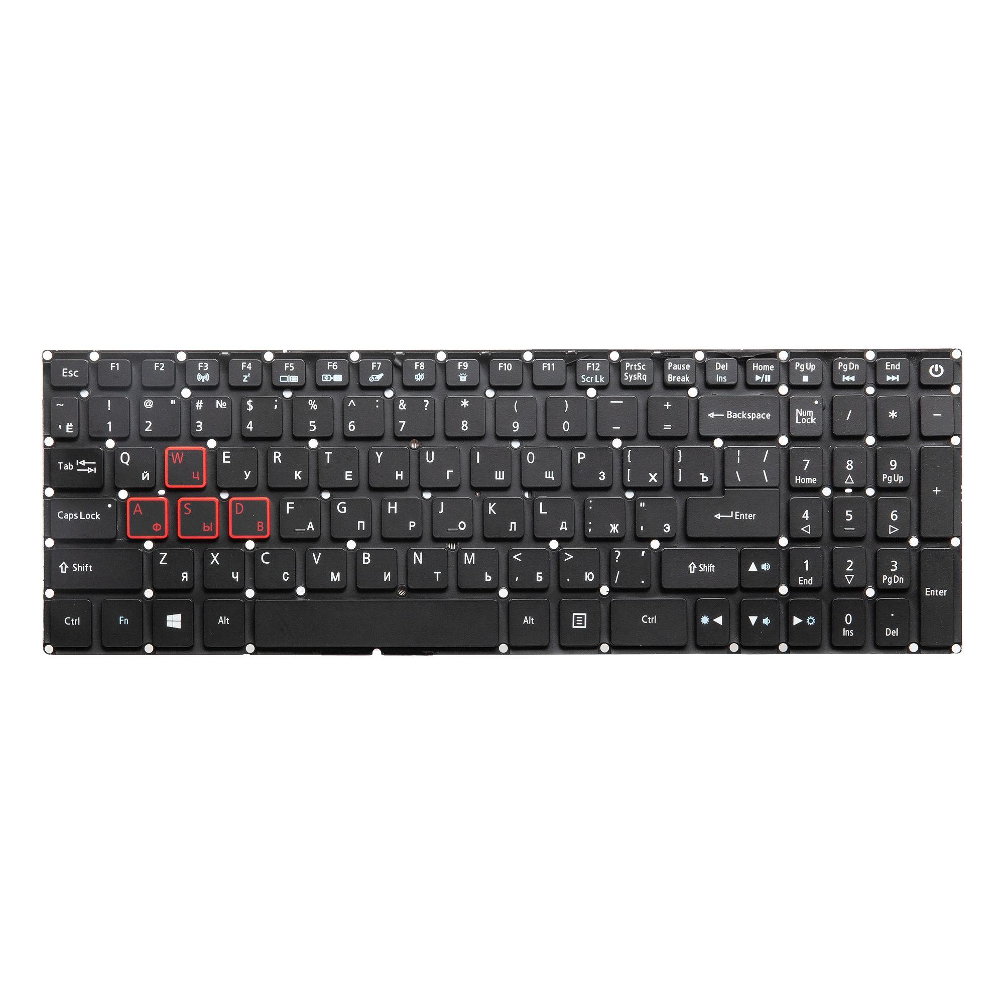 Клавиатура с подсветкой для ноутбука Acer Predator Helios 300 PH317-52 51 , Aspire VX5-591G , Predator Helios 300 PH315-51 G3-572 G3-571 - черная