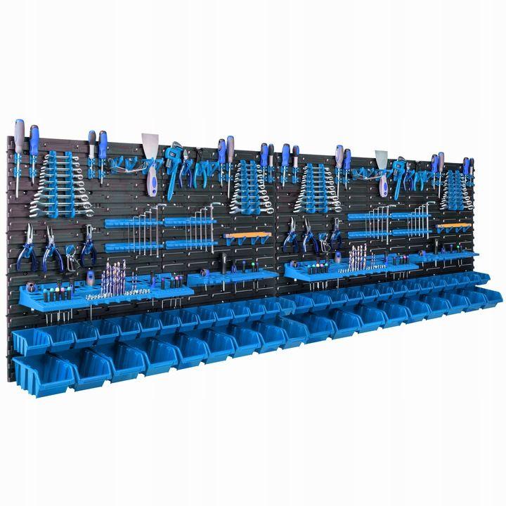 Инструментальная стенка для гаража с контейнерами (46 шт) / хранение, органайзер инструментов 230 х 78 см