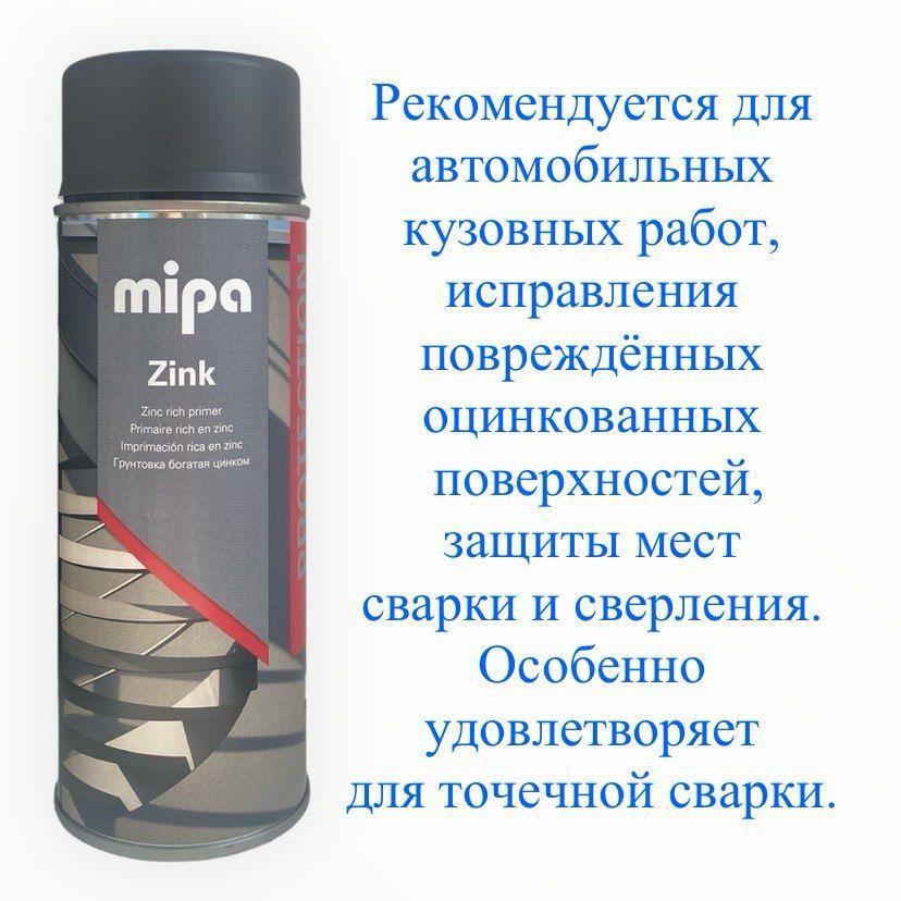 Mipa Zink-Spray Цинк серый грунт-аэрозоль 400 мл.