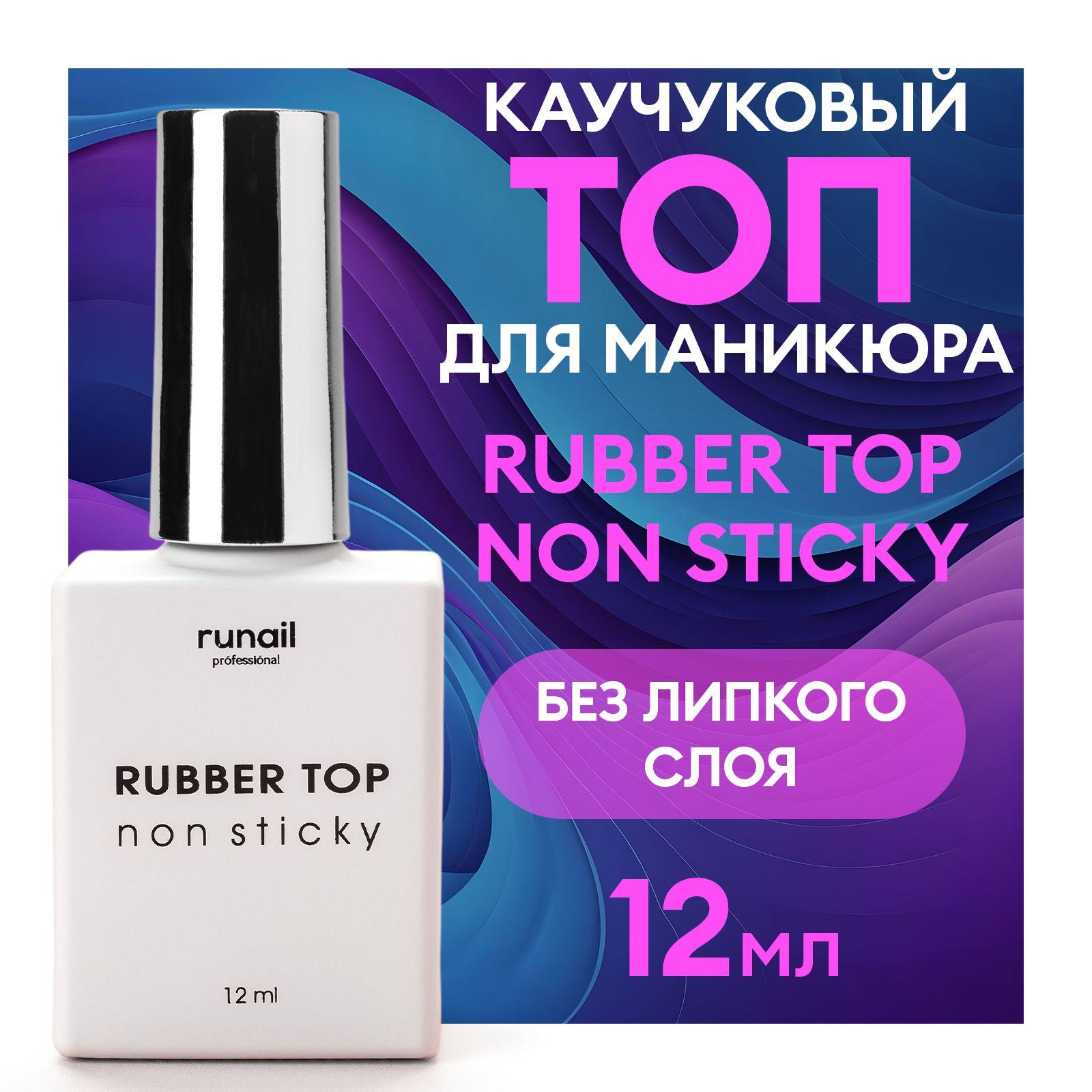 Топ для гель лака и для маникюра каучуковый Rubber Top (без липкого слоя) Runail Professional, 12 мл №7241