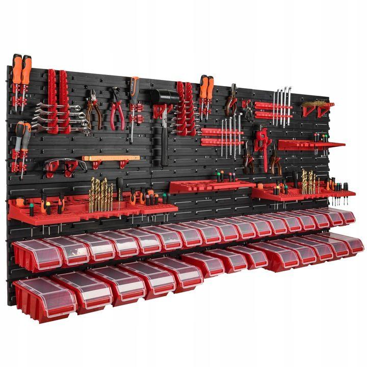 Инструментальная стенка для гаража с контейнерами botle / хранение, органайзер инструментов 180 x 80 см, 30 контейнеров