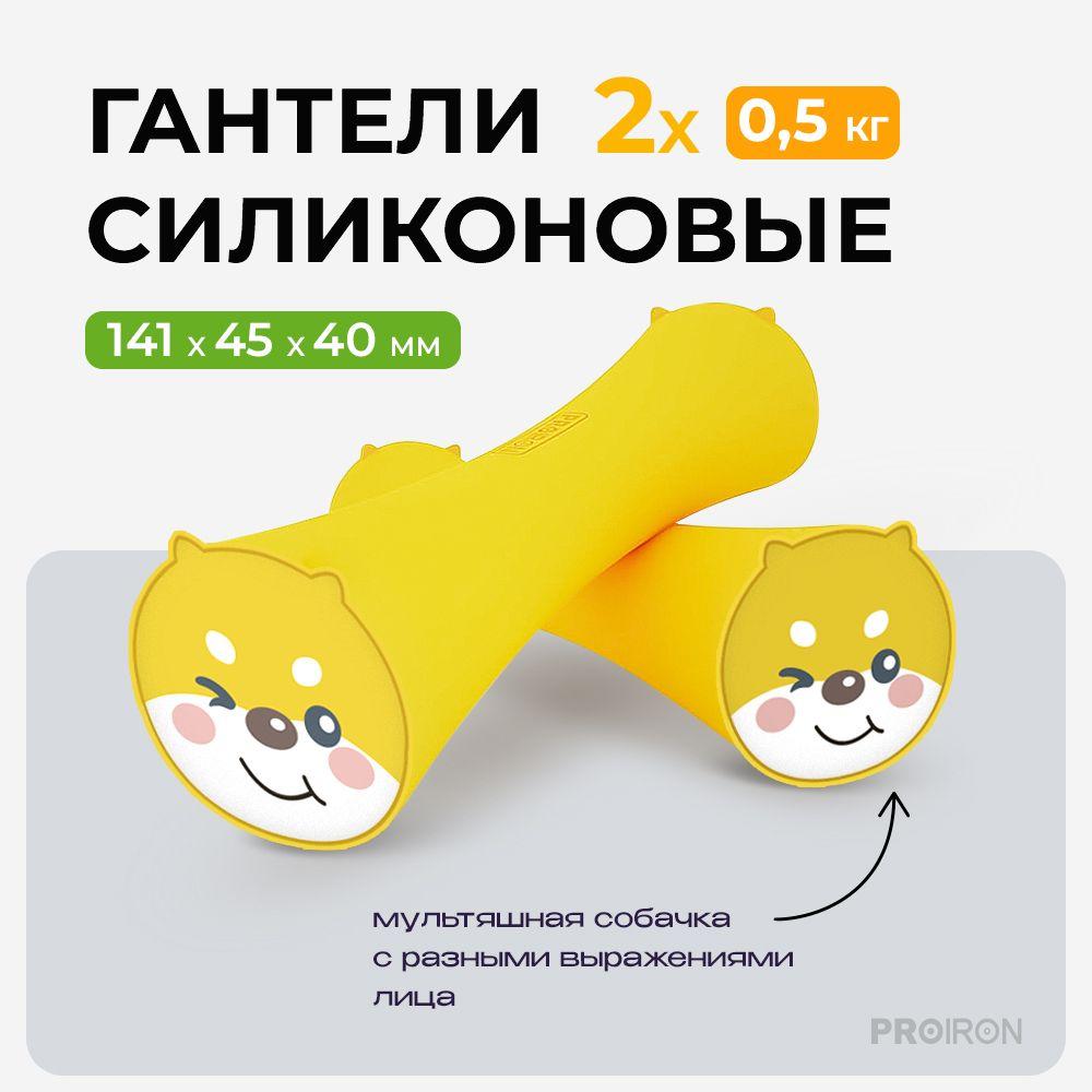 Гантели детские 0,5 кг 2 шт PROIRON, силиконовые