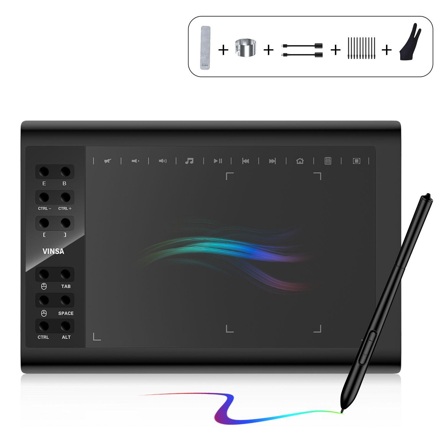 графический планшет для рисования 250*150mm с перчатка для компьютера , пк ,телефона, ноутбука