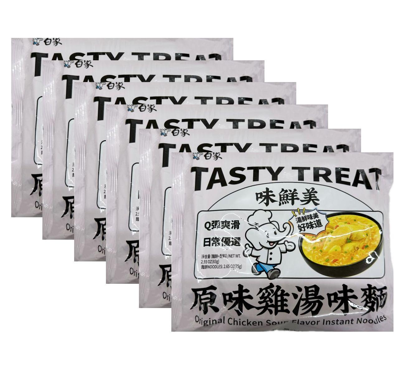 Китайская лапша BaiXiang Tasty Treat куриный суп 84 г х 6 шт