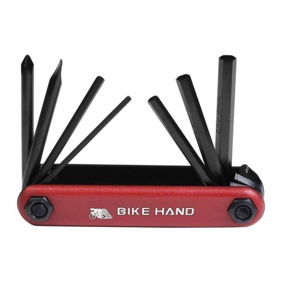 Мультитул Bike Hand YC-267, 7 предметов. Шестигранники HEX, отвертки. Для ремонта и регулировки велосипеда