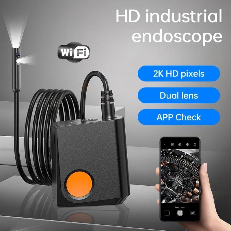 Wi-Fi эндоскоп бороскоп для смартфона, 2 камеры 7.9 мм разрешение Full HD длина кабеля 5 метров гибкий