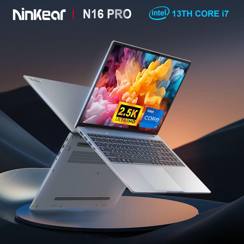 Ninkear N16 PRO 10 ядра и 16 потока Ноутбук 16", Intel Core i7-13620H, RAM 32 ГБ, SSD 1024 ГБ, Intel UHD Graphics 730, Windows Pro, серый, Русская раскладка